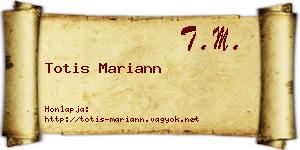 Totis Mariann névjegykártya